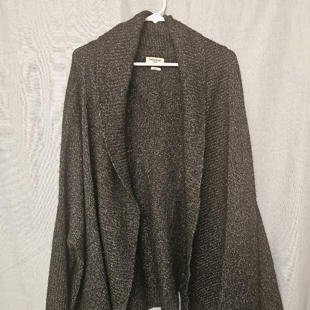 Zadig & Voltaire black cashmere oversize cardigan size M/L silver lurex thread